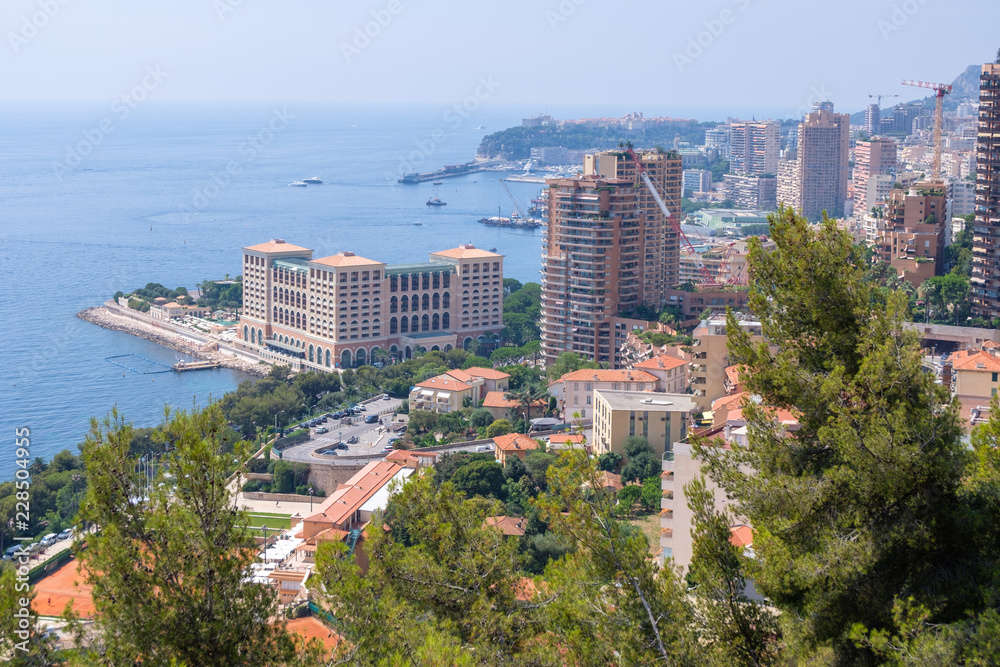 Fototapeta premium Mediterranean Sea and Monaco city at daylight