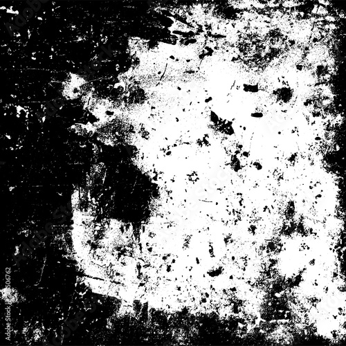 The grunge texture black and white. Vector abstract background from cracks  scratches  abrasions