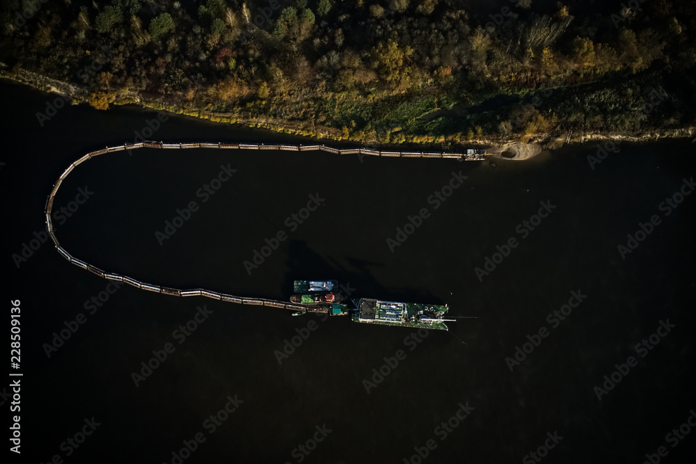Photography River dredger in a duty