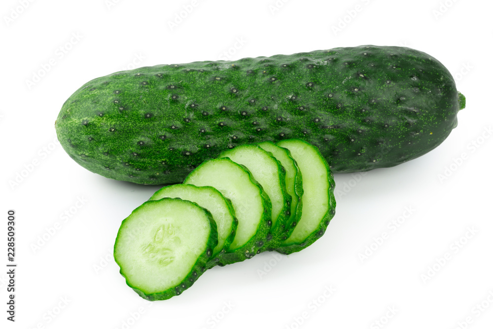 cucumber sliced isolated on white background cucumber sliced isolated on white background