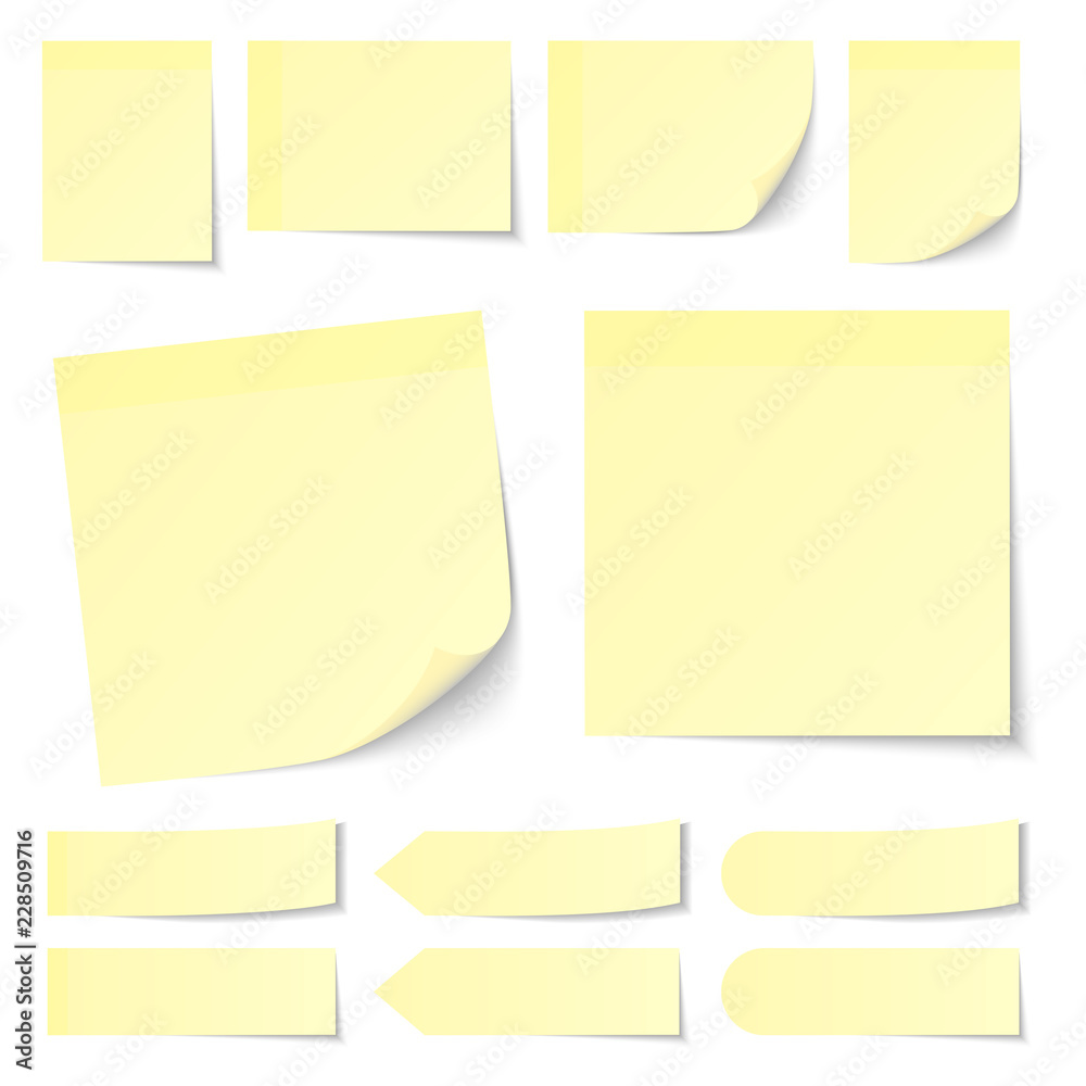 Light Yellow Stick Notes Collection Light Yellow Stick Notes Collection