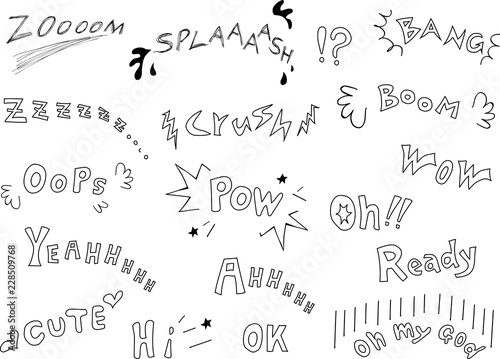 漫画　英語　効果音　手描き素材