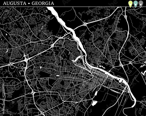 Simple map of Augusta, Georgia photo