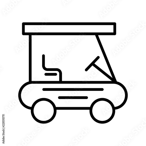 golf buggy line black icon