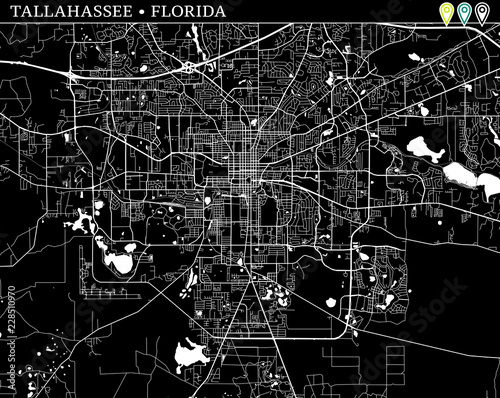 Simple map of Tallahassee, Florida