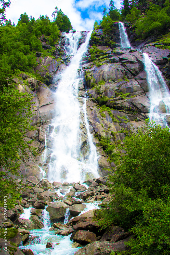 The Nardis Waterfall in Trentino, Italy