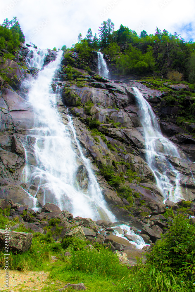 The Nardis Waterfall in Trentino, Italy