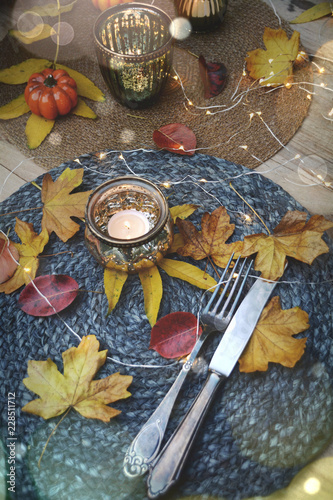 Herbstzeit - gedeckter Tisc...