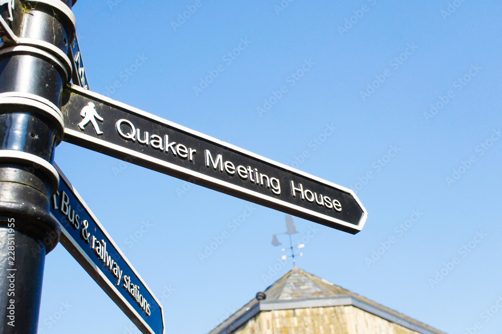 Fototapeta premium Quaker meeting house sign