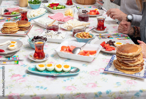Breakfast - Traditional Turkish breakfast..