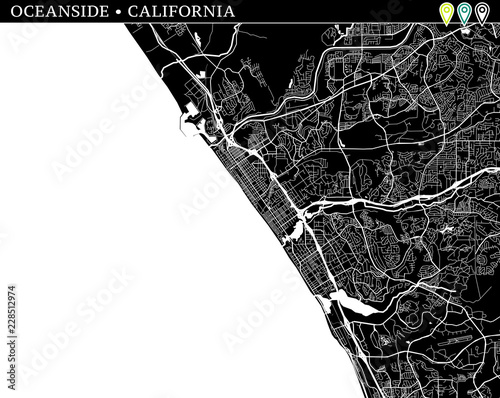 Fototapeta Simple map of Oceanside, California