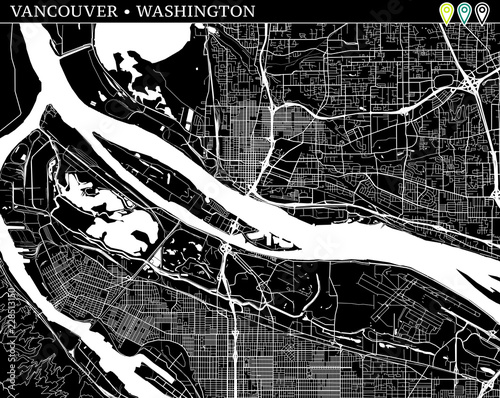 Simple map of Vancouver, Washington