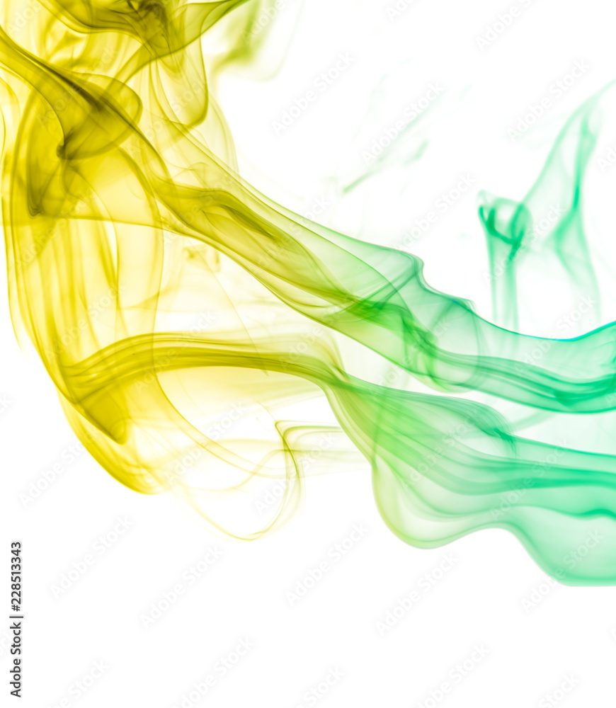 Obraz premium Colored smoke on white background