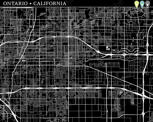 Simple map of Ontario, California