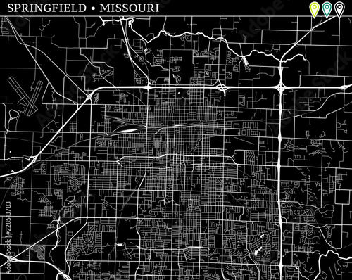 Simple map of Springfield, Missouri photo