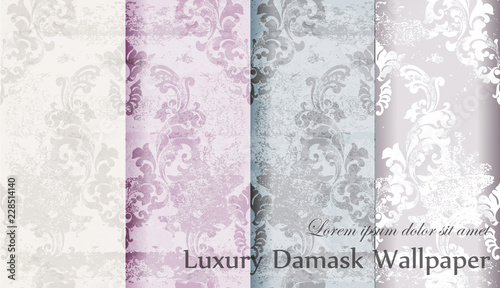 Vintage floral baroque pattern set collection Vector. Beautiful ornament decor. Royal luxury texture floral backgrounds. Pastel colors