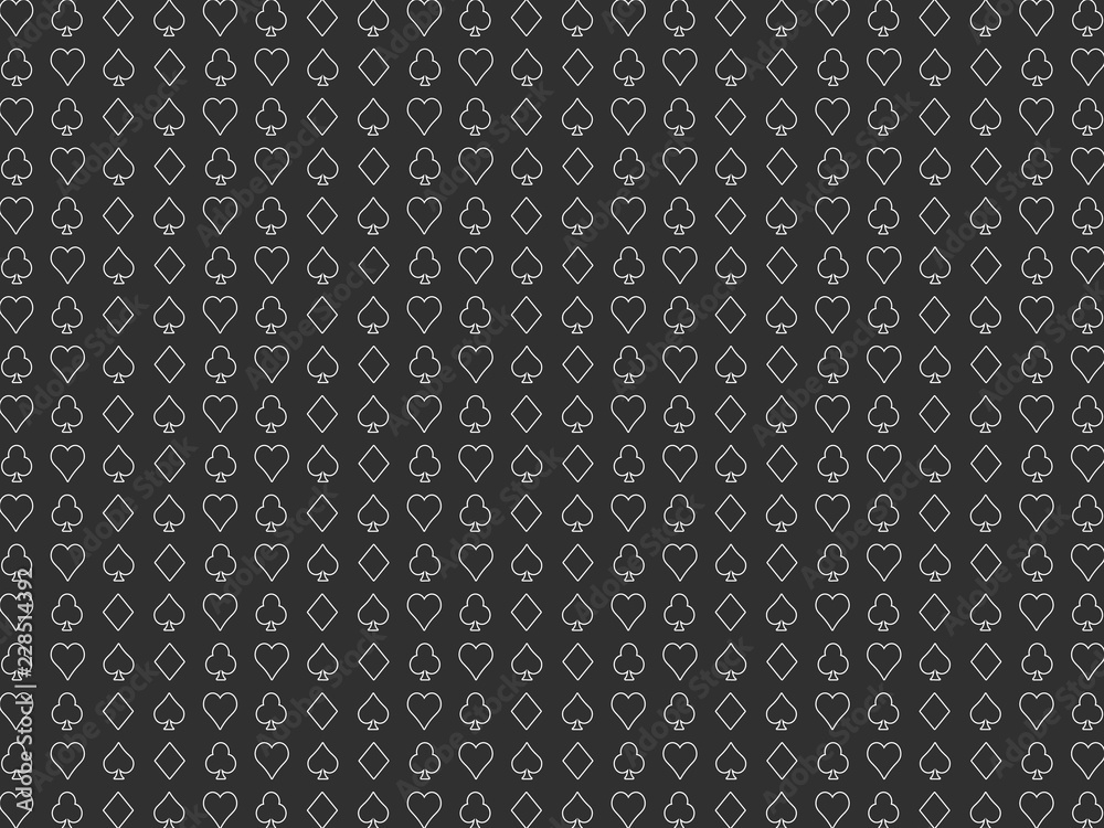 Card suits white line grey background