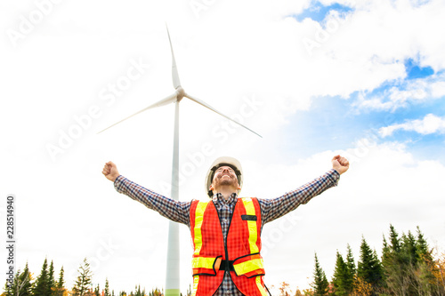 A Technician Engineer in Wind Turbine Power Generator Station