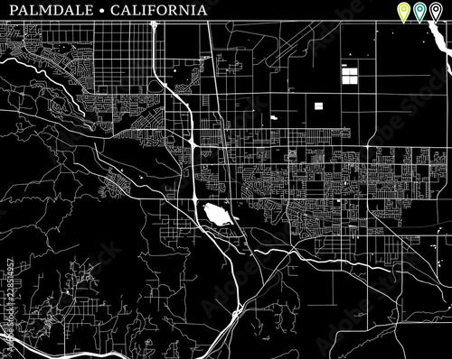 Simple map of Palmdale, California
