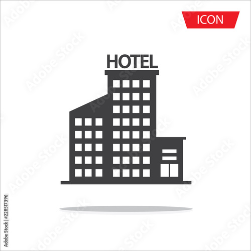 Hotel icon vector isolated on whitebackground