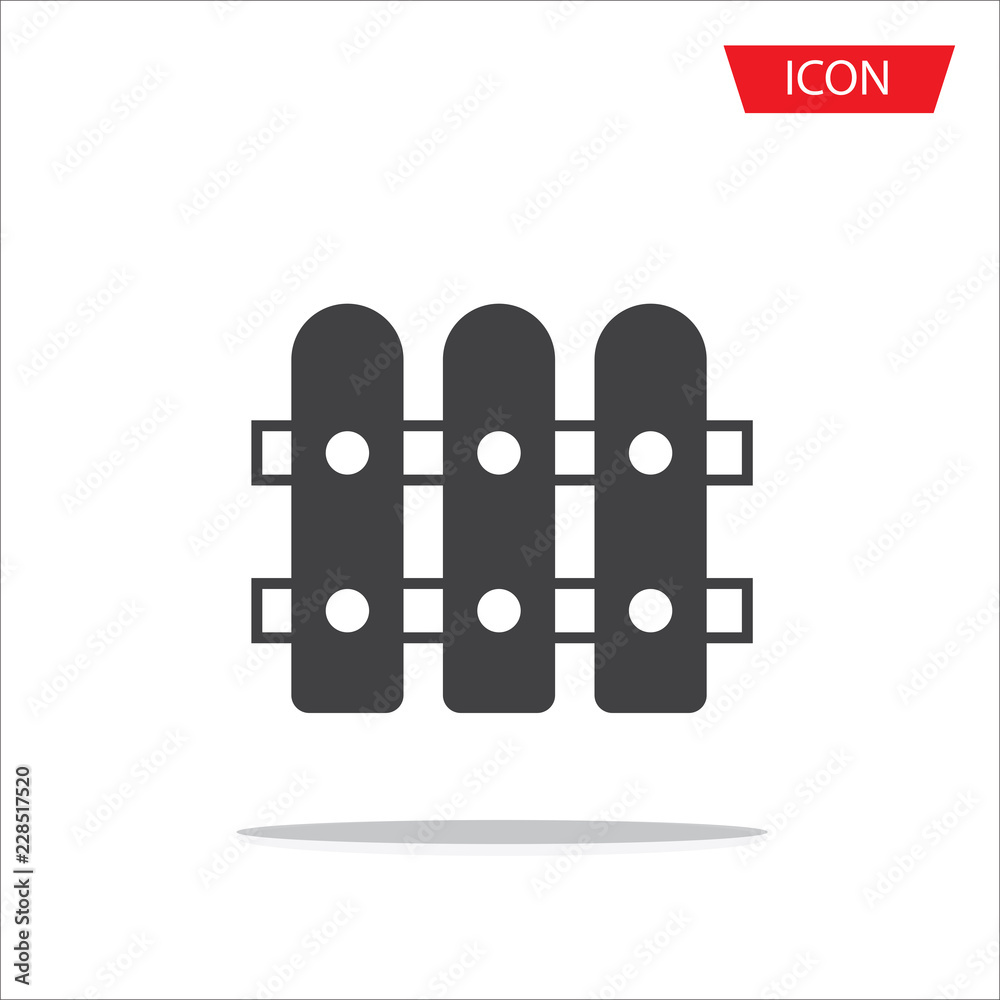 Fence Icon vector isolated on white background. Fence Icon vector isolated on white background.