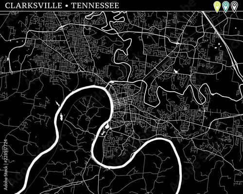 Simple map of Clarksville, Tennessee photo