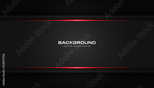 abstract metallic red shiny color black frame layout modern tech design vector template background