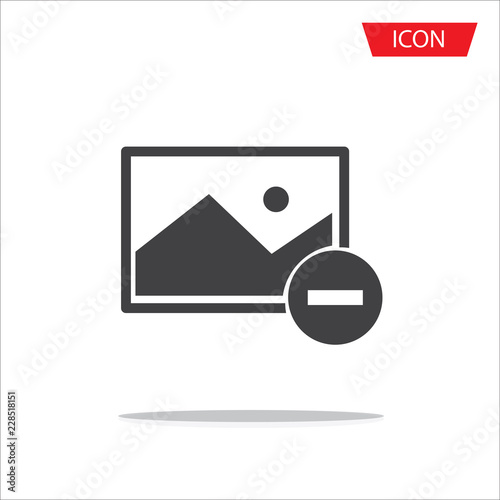 delete picture icon isolated on white background.