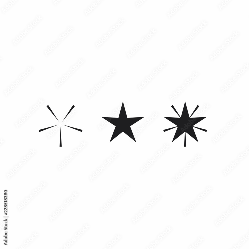 Vector black stars icon on white background Vector black stars icon on white background