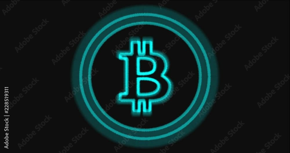 Animation of appearance and disappearance of the bitcoin symbol