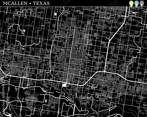 Simple map of McAllen, Texas