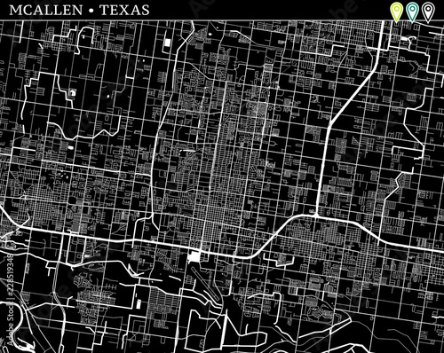 Simple map of McAllen, Texas photo