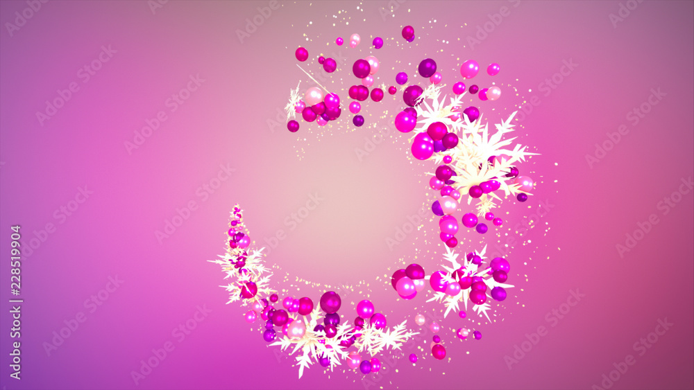 Merry Christmas Purple Pink 3d Rendering Background. Warm pleasant, mild  sensual abstract background for your projects, designs, logo, title,  credits, gallery, music, time, energy, history. Stock Illustration | Adobe  Stock