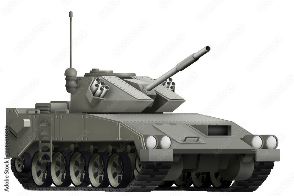 light tank apc with fictional design - isolated object on white background. 3d illustration