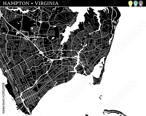Simple map of Hampton, Virginia photo