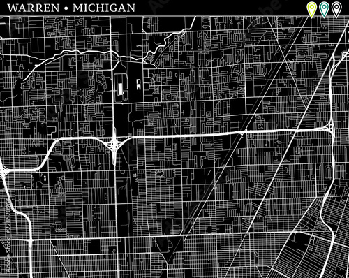 Simple map of Warren, Michigan photo