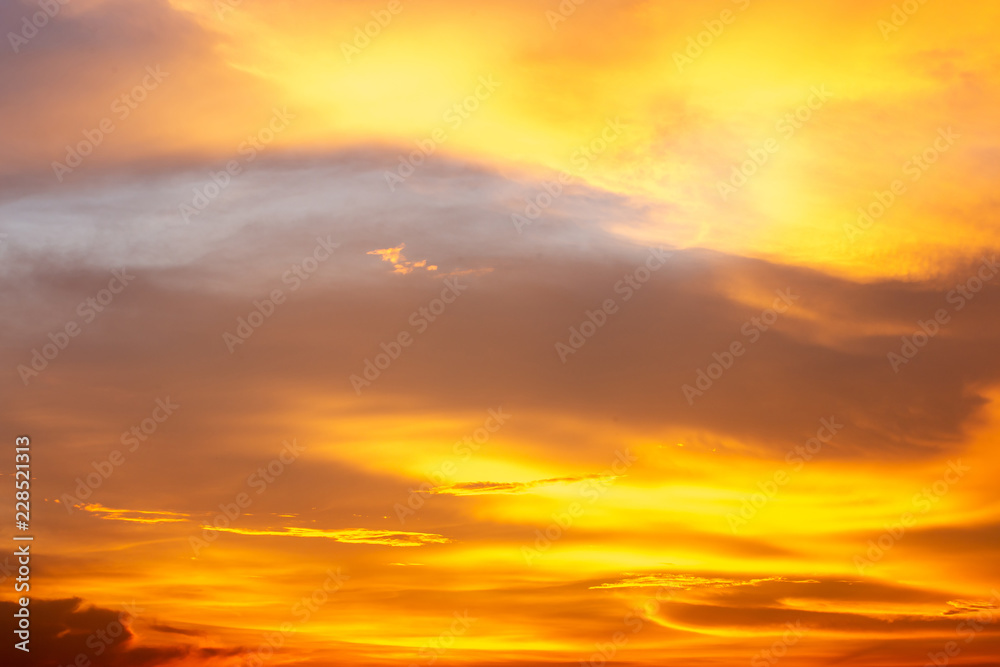 Dramatic Sunset with sky and clouds , sunset sky landscape background