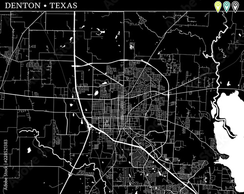 Simple map of Denton, Texas photo