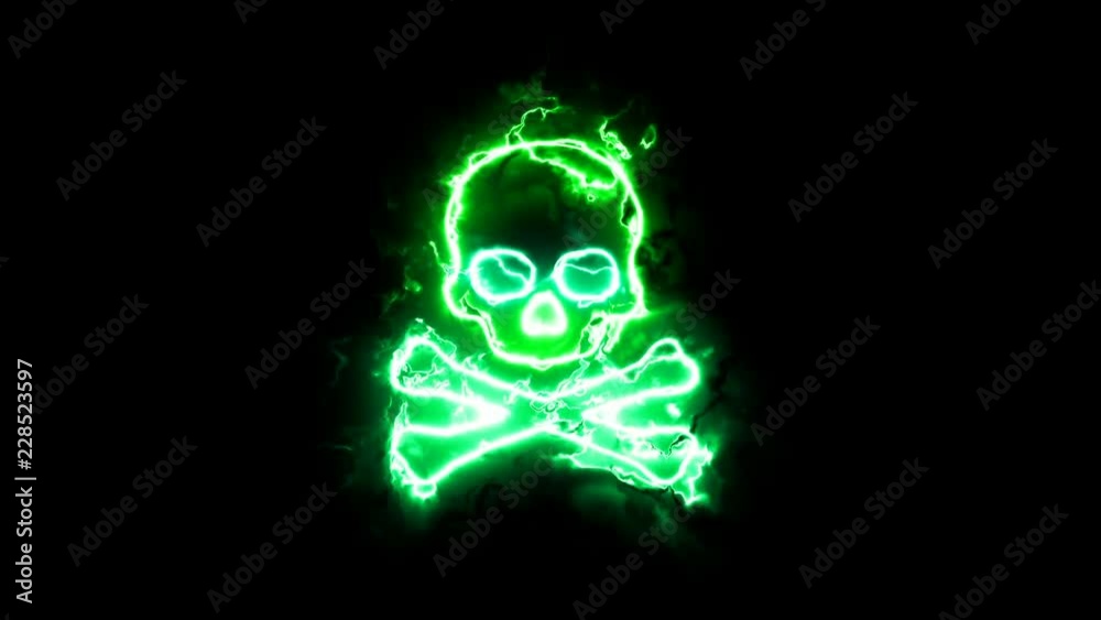 sign skull and bones. Animation icons in power aura sign skull and bones. Animation icons in power aura