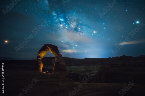 Stone arch at starry night