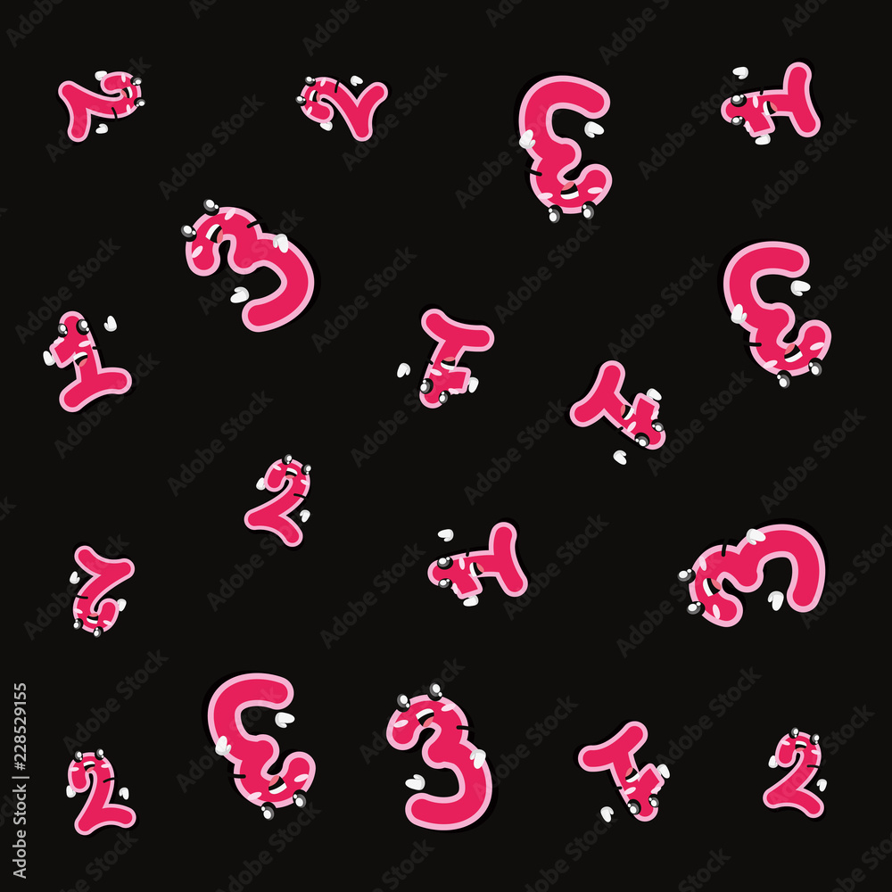 numbers cartoon character font pattern background numbers cartoon character font pattern background