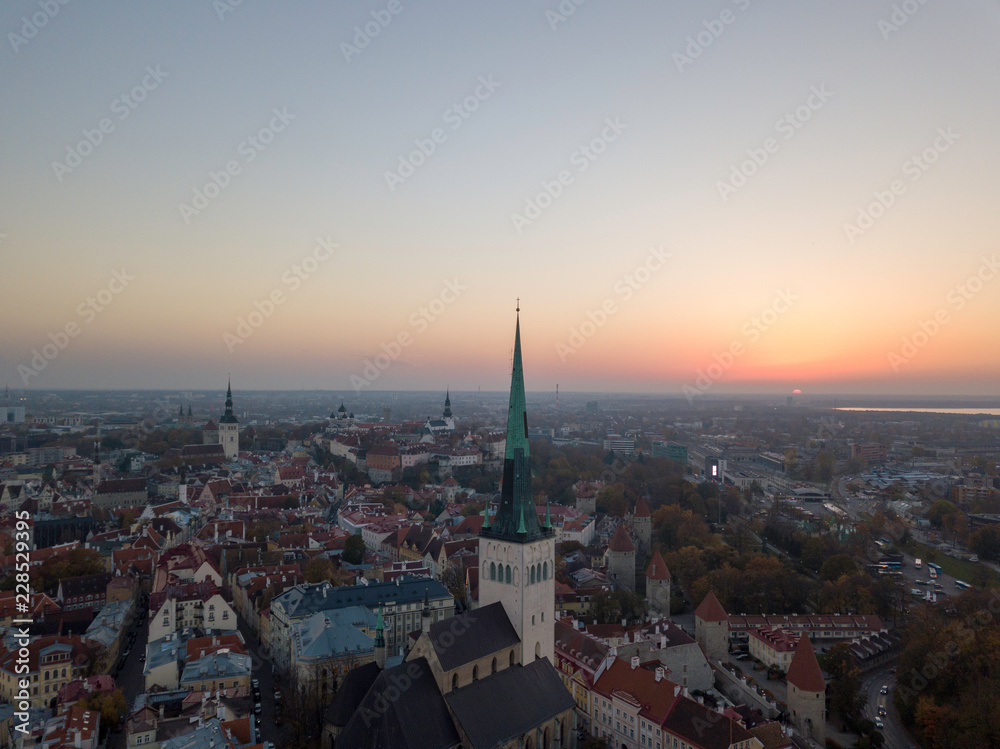 Aerial of city Tallinn, Estonia