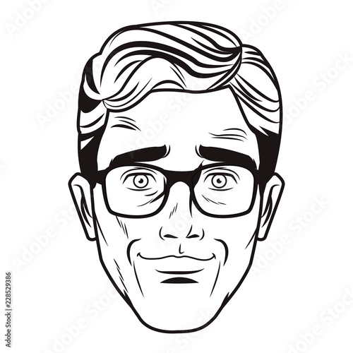 Pop art man face