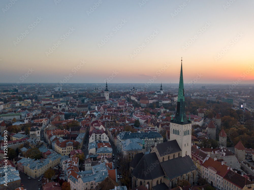 Aerial of city Tallinn, Estonia