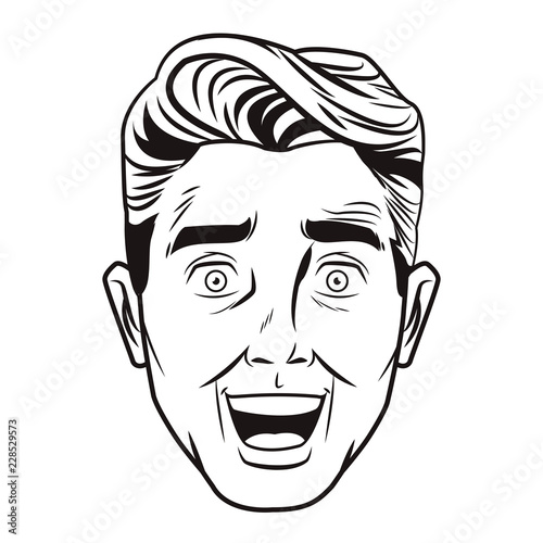 Pop art man face