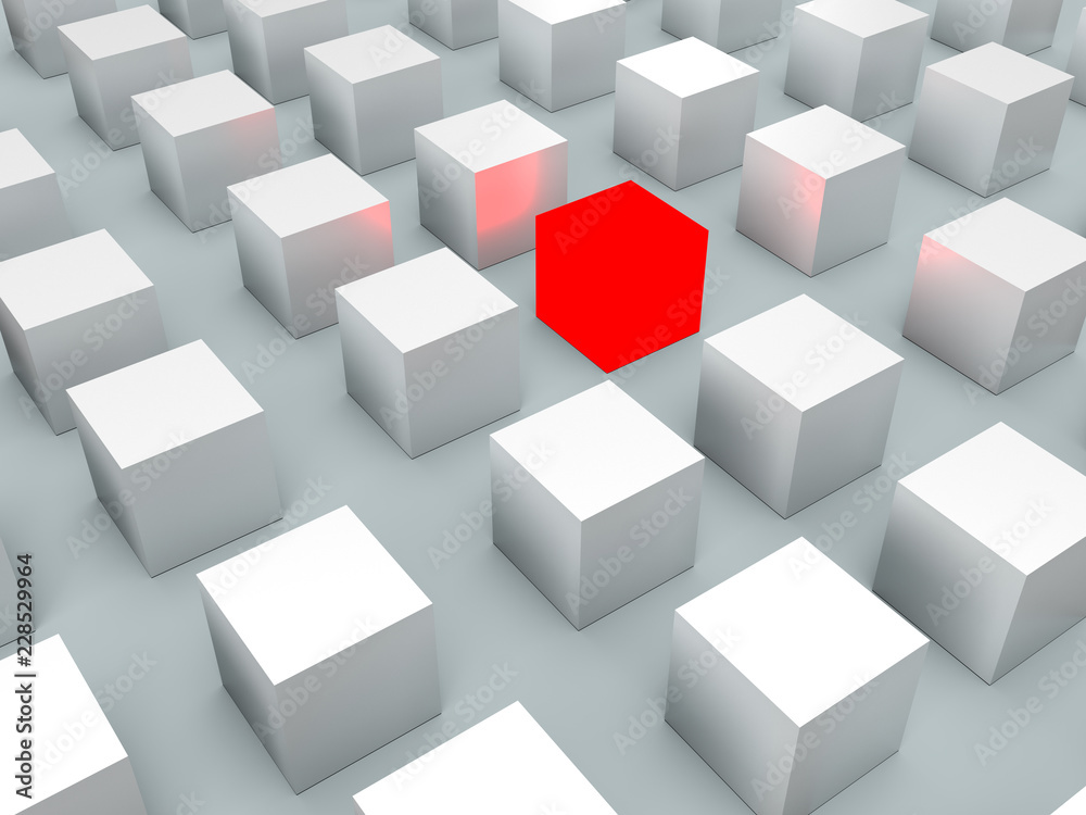 Standing out of the crowd. 3D rendering Standing out of the crowd. 3D rendering