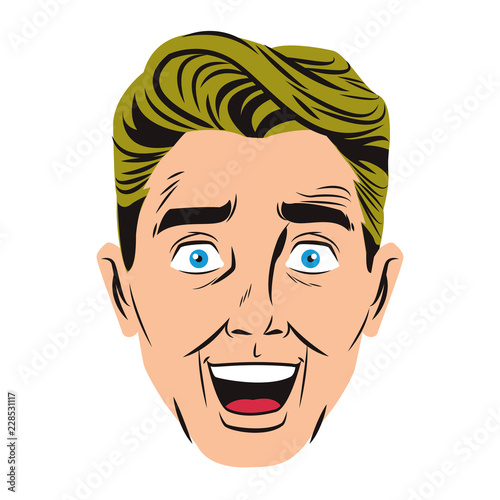 Pop art man face