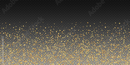 Gold stars luxury sparkling confetti. Scattered sm
