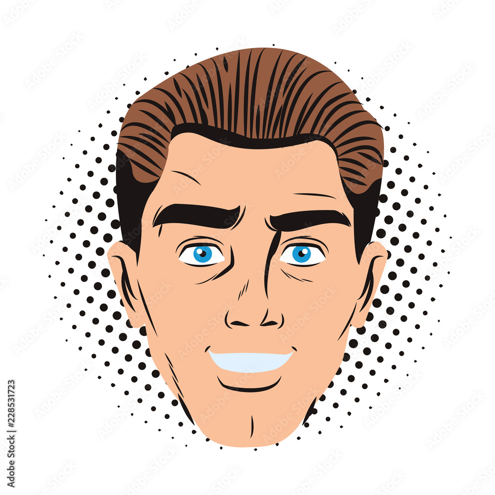 Pop art man face Pop art man face