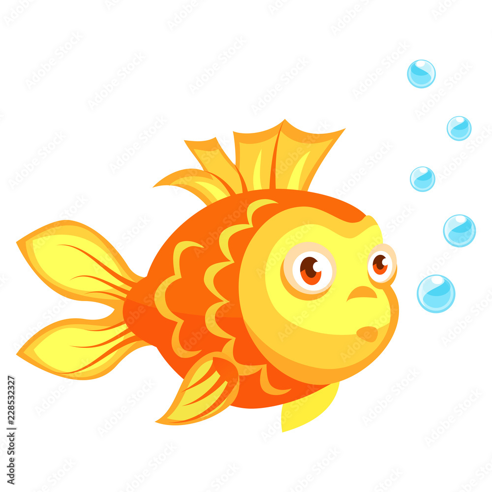Cartoon vector gold fish
